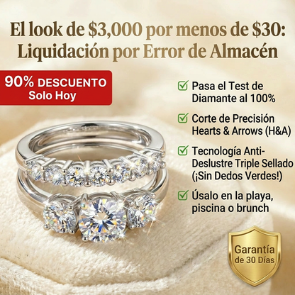 🔥 90% DE DESCUENTO: Juego de anillos apilables con 💎moissanita impecable de 1.5 quilates, color D, corte preciso Corazones y Flechas, apto para viajes, en plata 925 chapada en oro de 14K