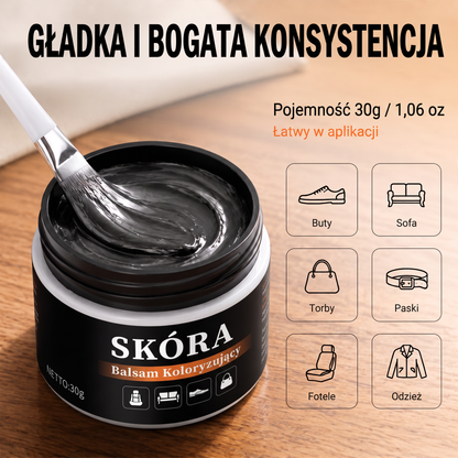 PKNEW®🎨 Intenzív Bőr Színhelyreállító Balzsam✨ – Felfrissíti a kifakult megjelenést, egységesíti a színt és segít elfedni a cipők, ülések, kézitáskák és autósülések karcolásait 💕