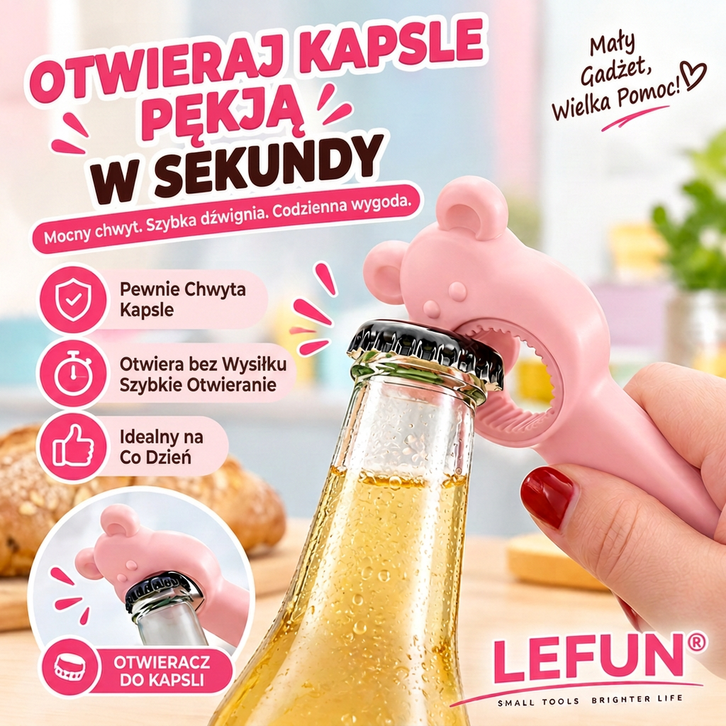 LEFUN® 🍇 Otwieracz 4 w 1 – Otwórz każdą pokrywkę bez zbędnego wysiłku.