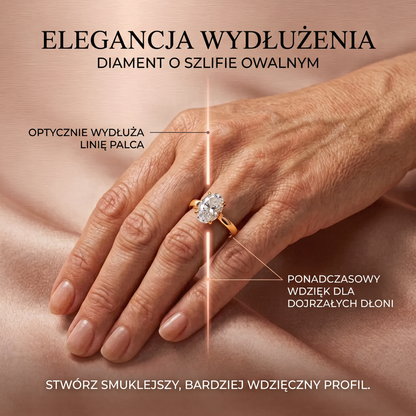 Pierścionek idealny na całe życie: Dwukolorowy pierścionek typu solitaire z brylantem o szlifie owalnym i oprawą z litego złota próby 14K – Wyprzedaż w ostatnim dniu: -90% 🔥
