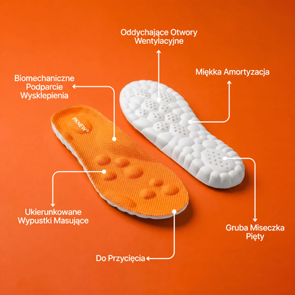 🦶 Wkładki masujące 🔥 Amortyzacja 5D, wysoka sprężystość, właściwości pochłaniające pot i zapobiegające powstawaniu nieprzyjemnych zapachów 👩‍⚕️ ergonomiczna konstrukcja