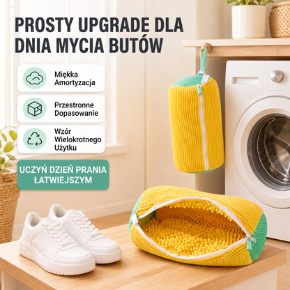 PKNEW®🍈 Worek do prania butów 360° z mikrofibry szenilowej👟 – delikatniejsze pranie bez szorowania ręcznego, z ukrytym zamkiem błyskawicznym; idealny do sneakersów, butów sportowych i dziecięcych 💕