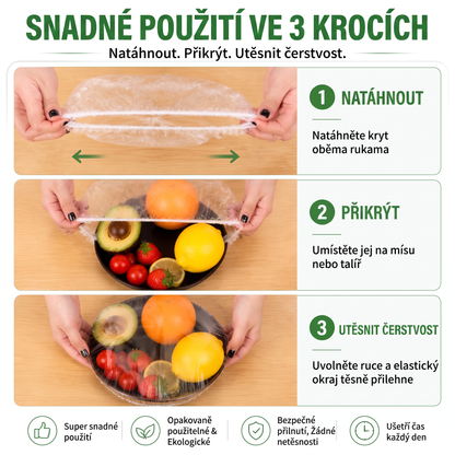 PKNEW®🍇 Elastic Food Covers for Bowls & Plates 🥗 – Stretchable Kitchen Covers for Leftovers, Fruits, Vegetables & Everyday Food Storage ✨