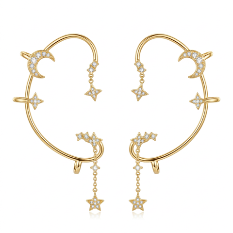 ✨Starry Night Moon Ear Cuff