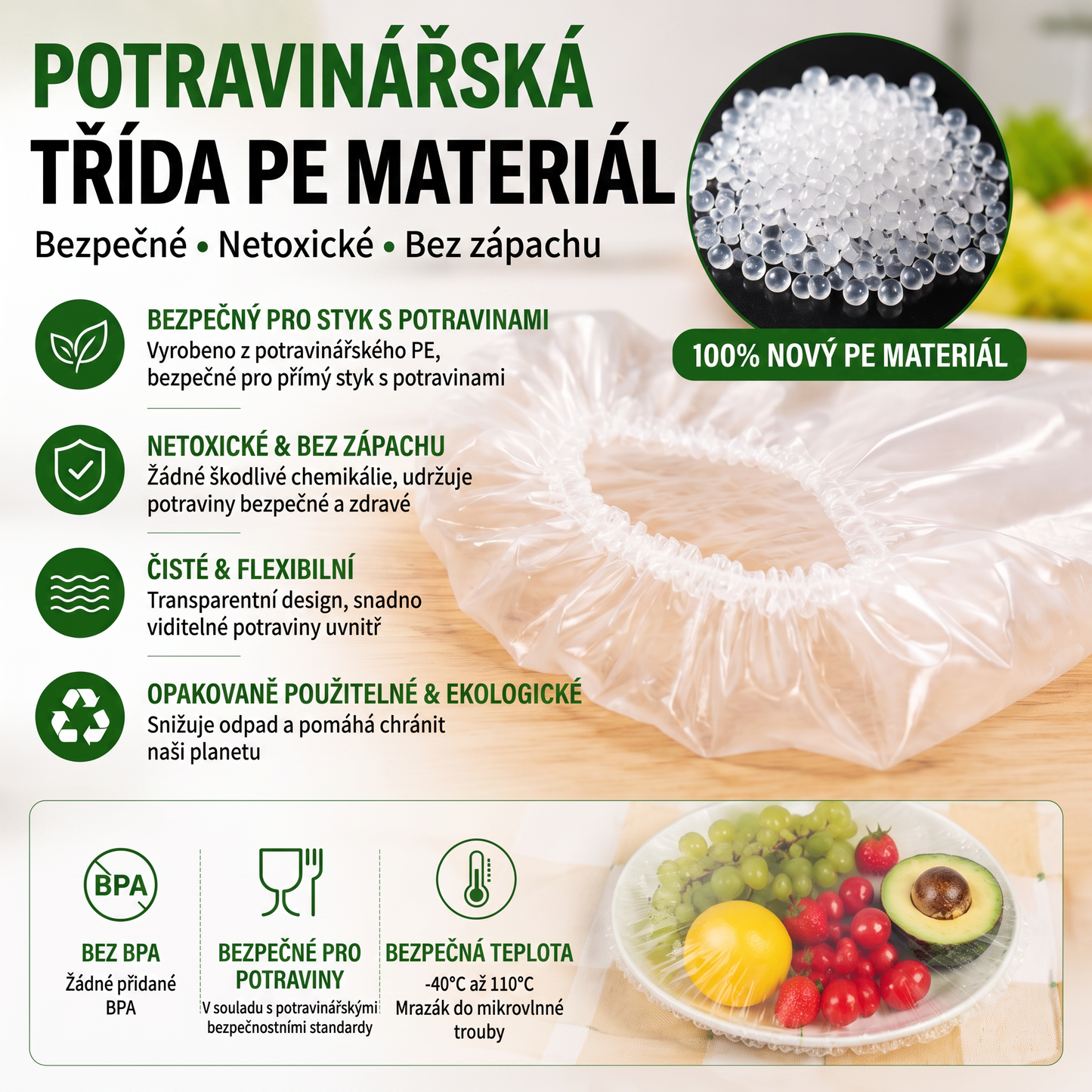 PKNEW®🍇 Elastic Food Covers for Bowls & Plates 🥗 – Stretchable Kitchen Covers for Leftovers, Fruits, Vegetables & Everyday Food Storage ✨