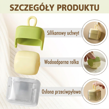 PKNEW® Mini rolka do ubrań, przyrząd do usuwania kłaczków i sierści wielokrotnego użytku, zmywalna rolka, przenośny produkt do usuwania sierści zwierząt – do ubrań, w podróży i do użytku domowego 🥼