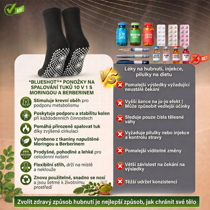 Oficiální značkový obchod 👑 BLUESHOT® 🍇 2026 10 v 1: Moringa & Berberin – Mikročásticové tvarující ponožky Spalujte tuky, tvarujte postavu, podpořte krevní oběh a metabolismus, uvolněte lymfatické uzliny. Výsledky uvidíte za 7 dní.