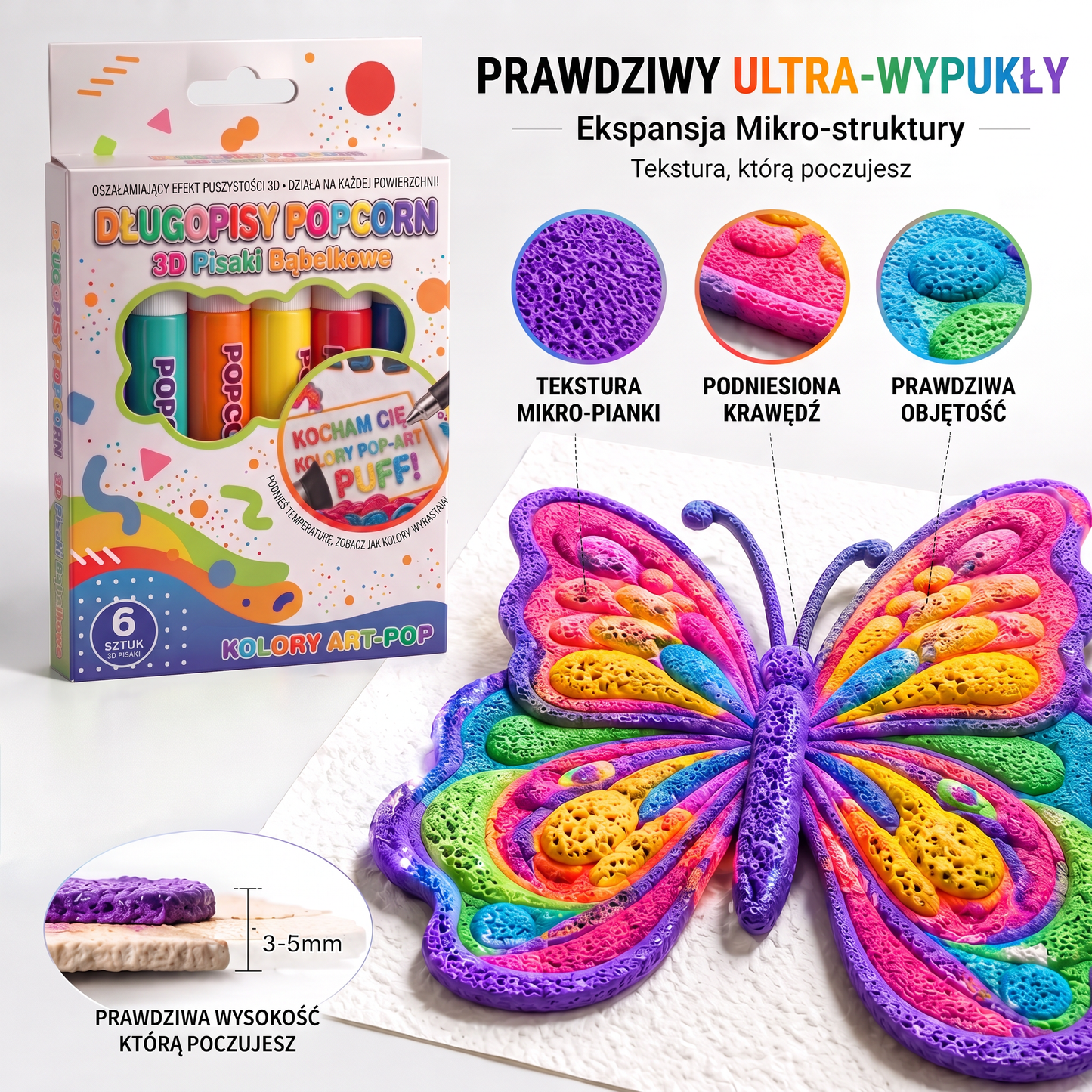 Dzisiaj z rabatem 50% 🔥 | Pisak PKNEW® do tworzenia wypukłych rysunków 3D🍊 – zamień zwykłe rysunki w niesamowite kreacje 3D 🎨