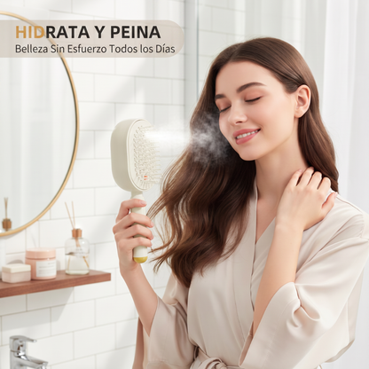 𝐃𝐞𝒗𝒂𝒓𝐞𝐨𝐧® 🍇 Cepillo Eléctrico 3 en 1 con Cojín de Aire,🥳 Masaje, Spray de Niebla, Función de Vapor Autolimpiante y para Aceites Esenciales, Cepillo Recargable para Masaje Capilar