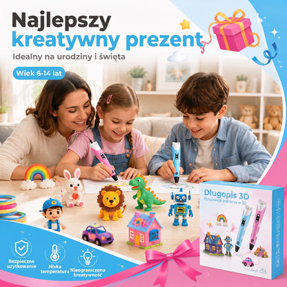 70% SLEVA DNES🎃PKNEW® 3D tiskové pero pro děti – bezpečné pro nízké teploty, netoxické a ekologické vlákno, podněcuje kreativitu