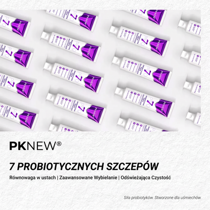PKNEW® 7-Pro🍈 Fioletowa pasta do wybielania zębów z 7 probiotykami🦷 – Zaawansowana formuła neutralizująca odcień zębów, zapewniająca jaśniejszy uśmiech i codzienną higienę jamy ustnej ✨