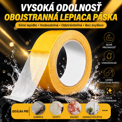 PKNEW® Odolná obojstranná páska – silné lepidlo, vodoodolná, odstrániteľná bez stôp. Ideálna na koberce, tapety, balóny a domáce použitie 🐔