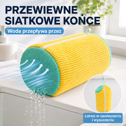 PKNEW®🍈 Worek do prania butów 360° z mikrofibry szenilowej👟 – delikatniejsze pranie bez szorowania ręcznego, z ukrytym zamkiem błyskawicznym; idealny do sneakersów, butów sportowych i dziecięcych 💕