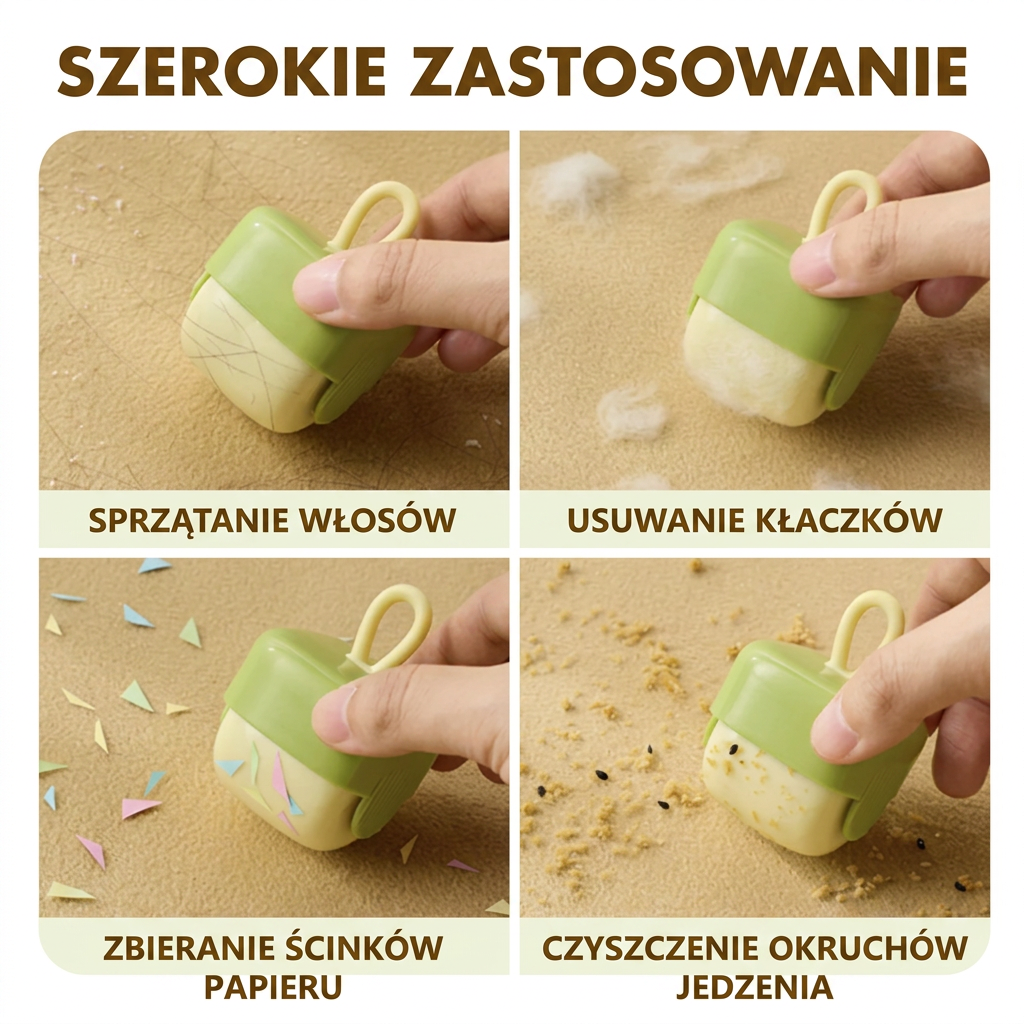 PKNEW® Mini rolka do ubrań, przyrząd do usuwania kłaczków i sierści wielokrotnego użytku, zmywalna rolka, przenośny produkt do usuwania sierści zwierząt – do ubrań, w podróży i do użytku domowego 🥼