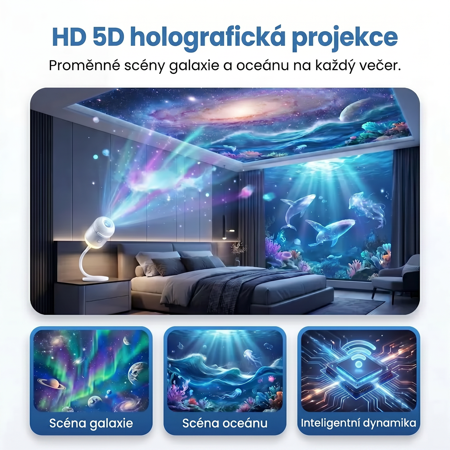 PKNEW® 🍇NEXT-GEN SMART PROJECTION HD Inteligentní dynamický 5D holografický noční projektor 💫
