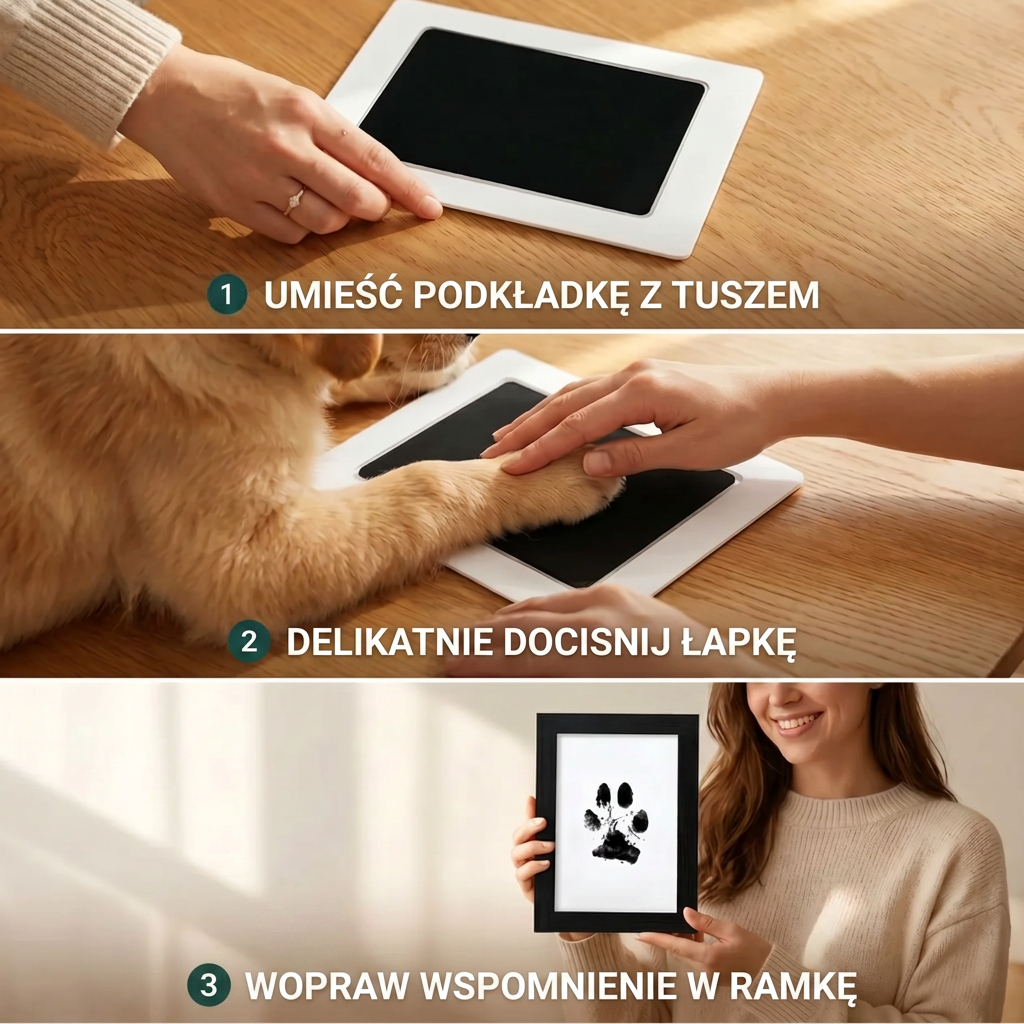 💜Abyś zawsze mógł trzymać je za łapki – Zestaw do odcisku łapy 🐾 Pamiątka upamiętniająca pupila