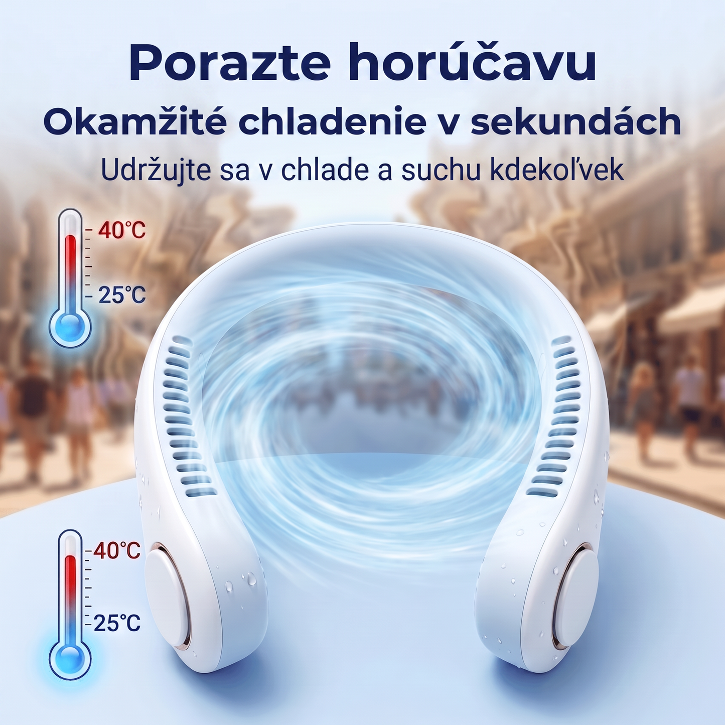 PKNEW®❄️ Prenosný ventilátor na krk🍇, bezlopatkový osobný ventilátor, chladenie typu hands-free na vonkajšie použitie a do kancelárie