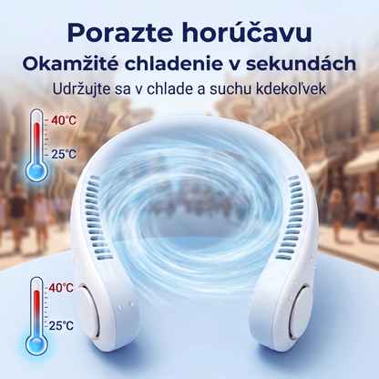 PKNEW®❄️ Prenosný ventilátor na krk🍇, bezlopatkový osobný ventilátor, chladenie typu hands-free na vonkajšie použitie a do kancelárie