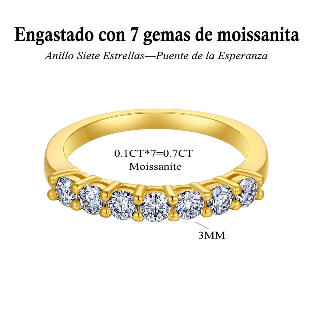 🔥 90% DE DESCUENTO: Juego de anillos apilables con 💎moissanita impecable de 1.5 quilates, color D, corte preciso Corazones y Flechas, apto para viajes, en plata 925 chapada en oro de 14K
