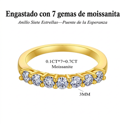 🔥 90% DE DESCUENTO: Juego de anillos apilables con 💎moissanita impecable de 1.5 quilates, color D, corte preciso Corazones y Flechas, apto para viajes, en plata 925 chapada en oro de 14K