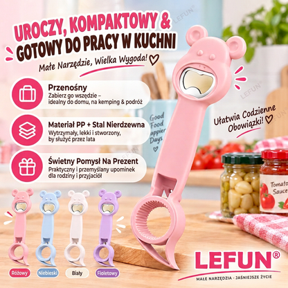 LEFUN® 🍇 Otwieracz 4 w 1 – Otwórz każdą pokrywkę bez zbędnego wysiłku.