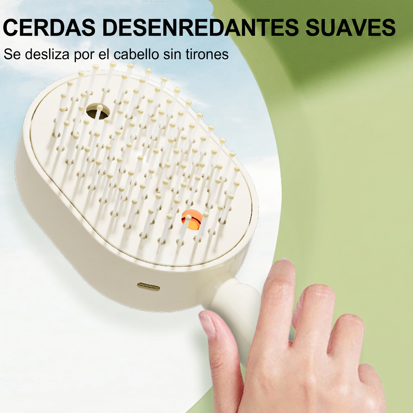 𝐃𝐞𝒗𝒂𝒓𝐞𝐨𝐧® 🍇 Cepillo Eléctrico 3 en 1 con Cojín de Aire,🥳 Masaje, Spray de Niebla, Función de Vapor Autolimpiante y para Aceites Esenciales, Cepillo Recargable para Masaje Capilar