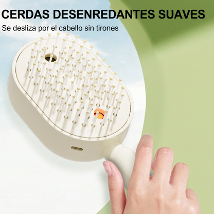 𝐃𝐞𝒗𝒂𝒓𝐞𝐨𝐧® 🍇 Cepillo Eléctrico 3 en 1 con Cojín de Aire,🥳 Masaje, Spray de Niebla, Función de Vapor Autolimpiante y para Aceites Esenciales, Cepillo Recargable para Masaje Capilar