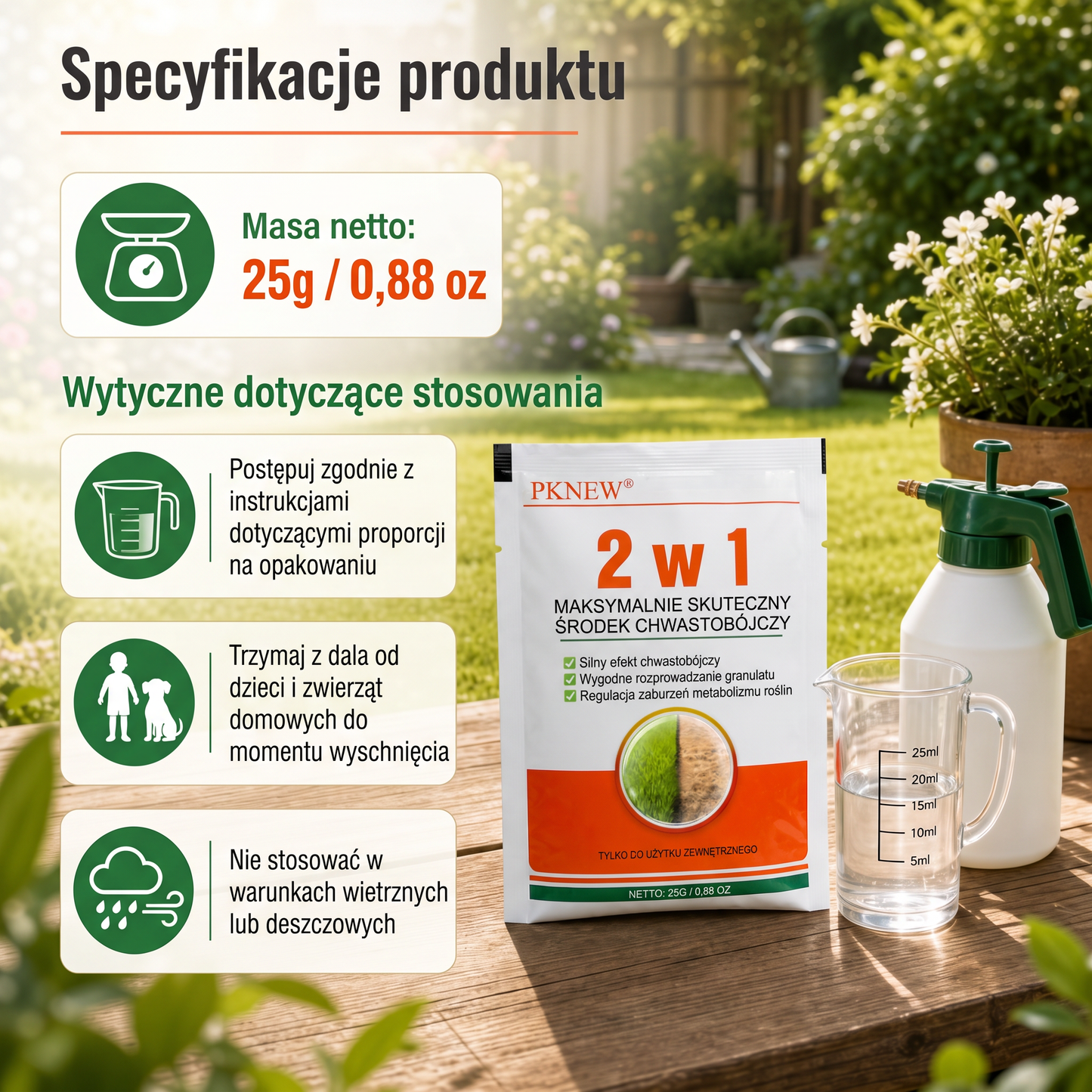PKNEW® 🌿 Granulowany środek chwastobójczy 2 w 1 Max Power🍇 – widoczne efekty już po 6 godzinach; łatwy do rozpuszczenia w wodzie i przeznaczony do punktowego stosowania na fugach, ścieżkach, przy ogrodzeniach oraz na powierzchniach żwirowych.