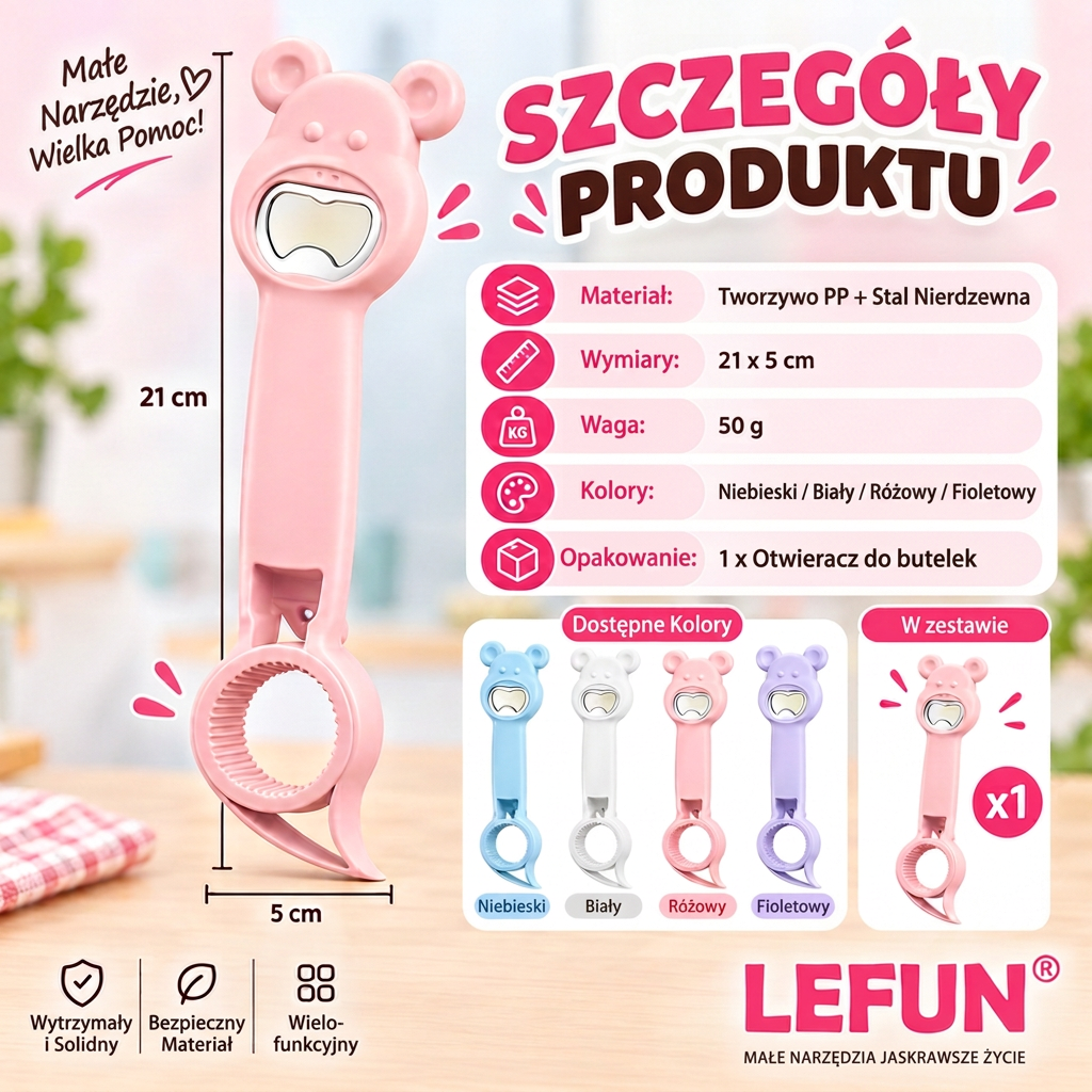 LEFUN® 🍇 Otwieracz 4 w 1 – Otwórz każdą pokrywkę bez zbędnego wysiłku.