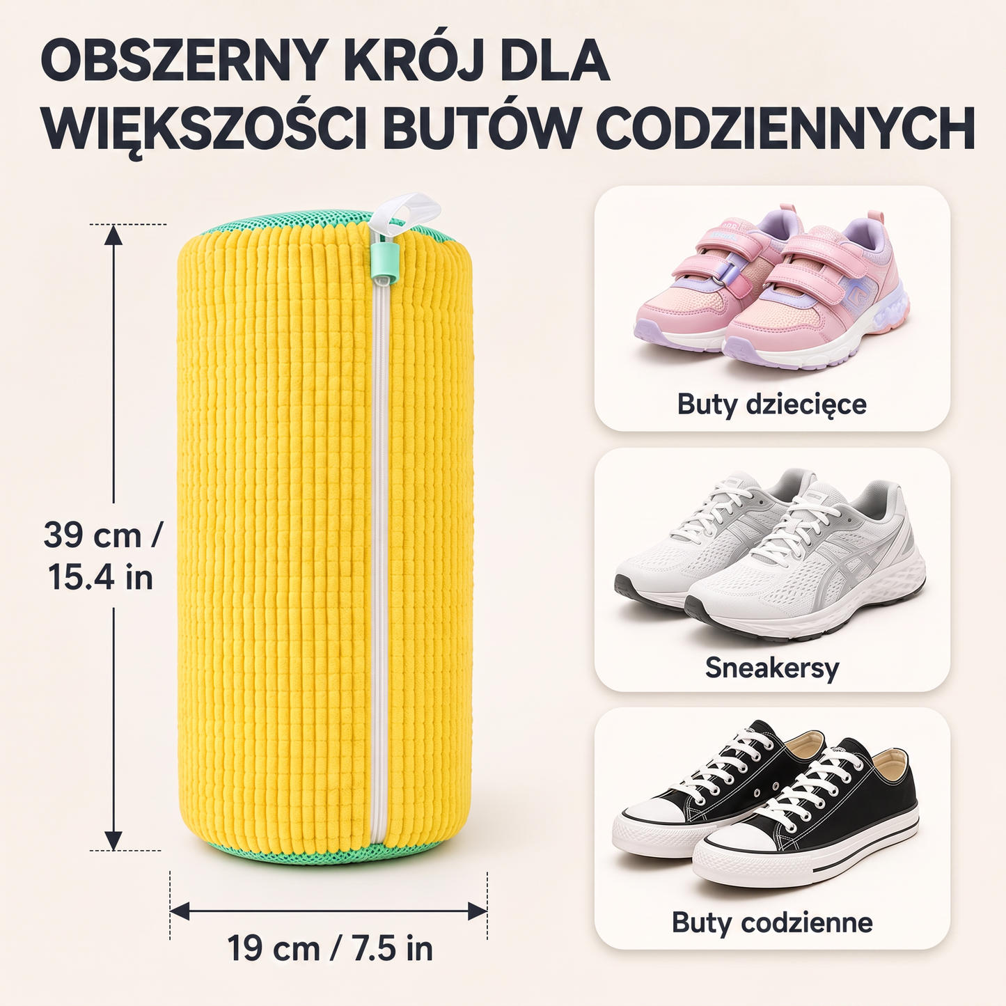 PKNEW®🍈 Worek do prania butów 360° z mikrofibry szenilowej👟 – delikatniejsze pranie bez szorowania ręcznego, z ukrytym zamkiem błyskawicznym; idealny do sneakersów, butów sportowych i dziecięcych 💕