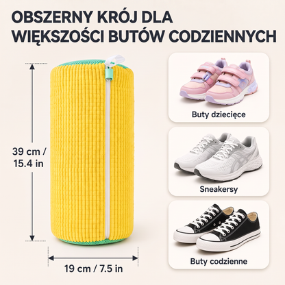 PKNEW®🍈 Worek do prania butów 360° z mikrofibry szenilowej👟 – delikatniejsze pranie bez szorowania ręcznego, z ukrytym zamkiem błyskawicznym; idealny do sneakersów, butów sportowych i dziecięcych 💕