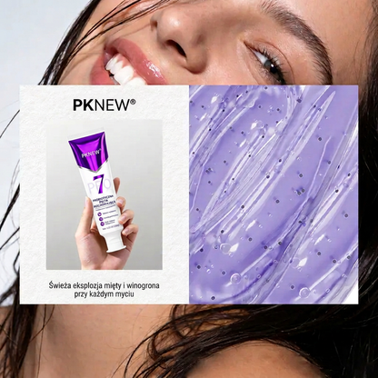 PKNEW® 7-Pro🍈 Fioletowa pasta do wybielania zębów z 7 probiotykami🦷 – Zaawansowana formuła neutralizująca odcień zębów, zapewniająca jaśniejszy uśmiech i codzienną higienę jamy ustnej ✨