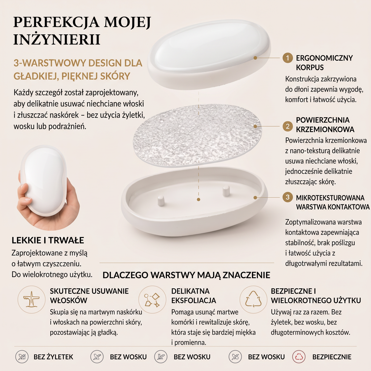LEFUN® 🍇 Magiczny kryształowy depilator nowej generacji 💎 – pielęgnacja zapewniająca gładką skórę (2 w 1): depilacja i delikatny peeling bez użycia maszynek czy wosku.