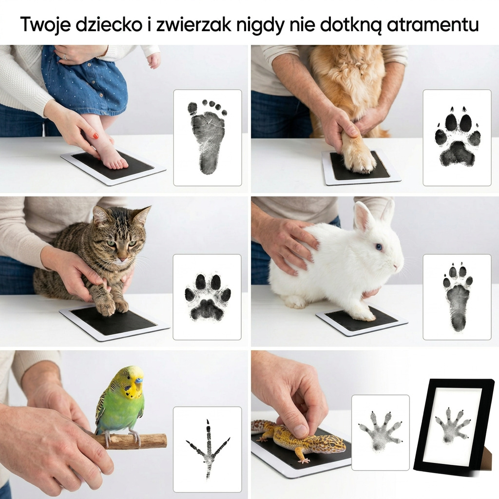 💜Abyś zawsze mógł trzymać je za łapki – Zestaw do odcisku łapy 🐾 Pamiątka upamiętniająca pupila