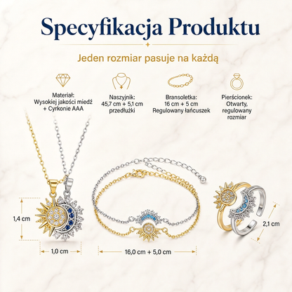 🔥Magnetyczny zestaw biżuterii Słońce i Księżyc – Dwie dusze, jedna więź☀️🌙