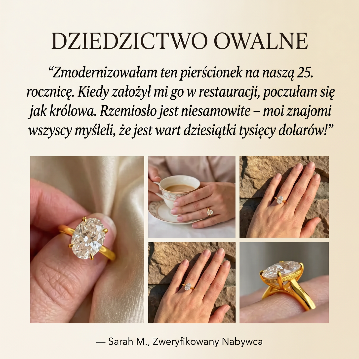 Pierścionek idealny na całe życie: Dwukolorowy pierścionek typu solitaire z brylantem o szlifie owalnym i oprawą z litego złota próby 14K – Wyprzedaż w ostatnim dniu: -90% 🔥