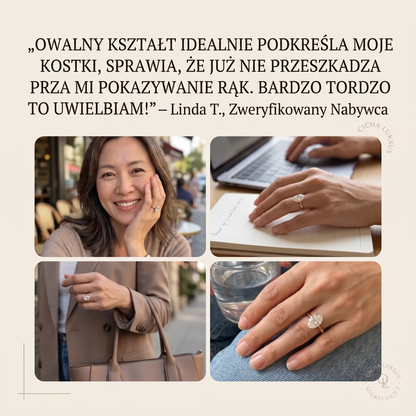 Pierścionek idealny na całe życie: Dwukolorowy pierścionek typu solitaire z brylantem o szlifie owalnym i oprawą z litego złota próby 14K – Wyprzedaż w ostatnim dniu: -90% 🔥