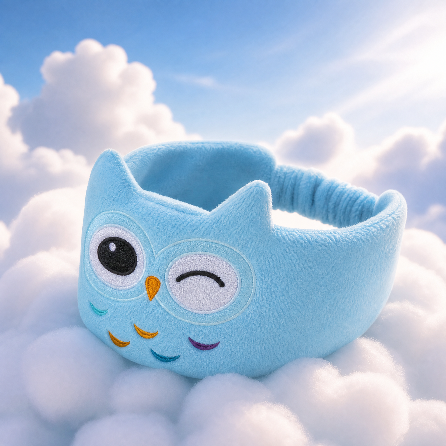 Blueshot® 🍇Audífonos Bluetooth de Diadema para Niños, 🦉 Suaves de Tela Polar para Dormir y Viajar, Audio Inalámbrico con Límite de Volumen, Diadema Lavable de Animalitos para Pequeños y Niños