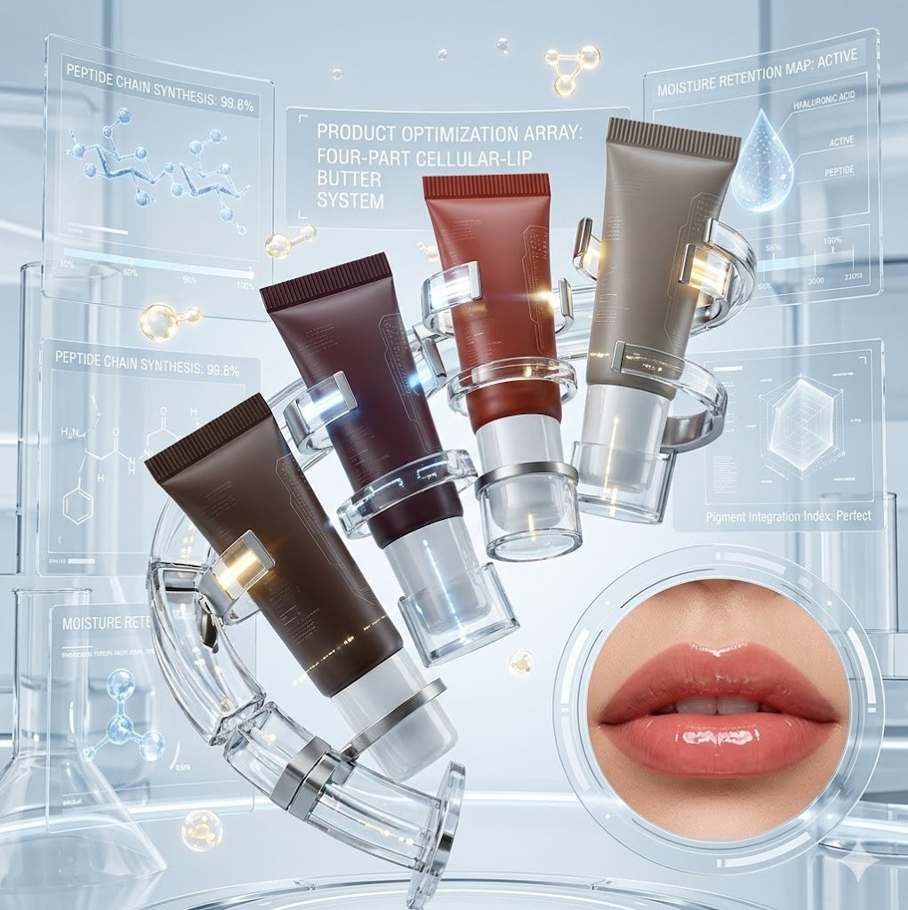 Mini Lip Butter Balm Set | 4-Piece Hydrating & Nourishing Lip Gloss Kit | Tinted Lip Treatment for Dry Lips