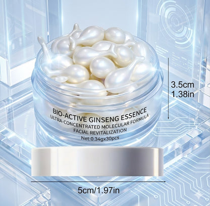 Moisturizing Ginseng Essence Capsules - 30 Daily Skincare Pods for Brightening & Deep Hydration