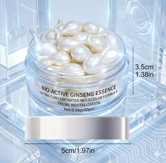 Moisturizing Ginseng Essence Capsules - 30 Daily Skincare Pods for Brightening & Deep Hydration