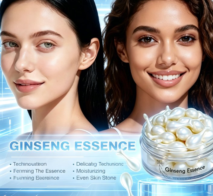 Moisturizing Ginseng Essence Capsules - 30 Daily Skincare Pods for Brightening & Deep Hydration