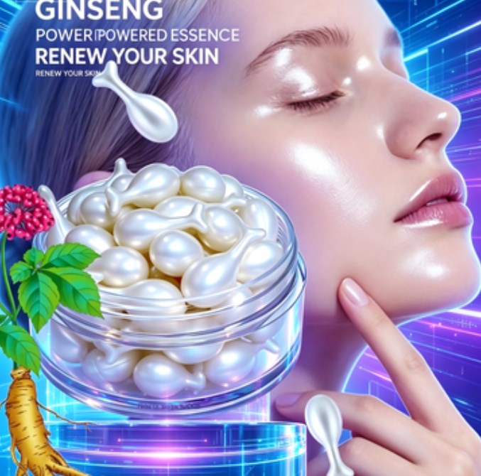 Moisturizing Ginseng Essence Capsules - 30 Daily Skincare Pods for Brightening & Deep Hydration