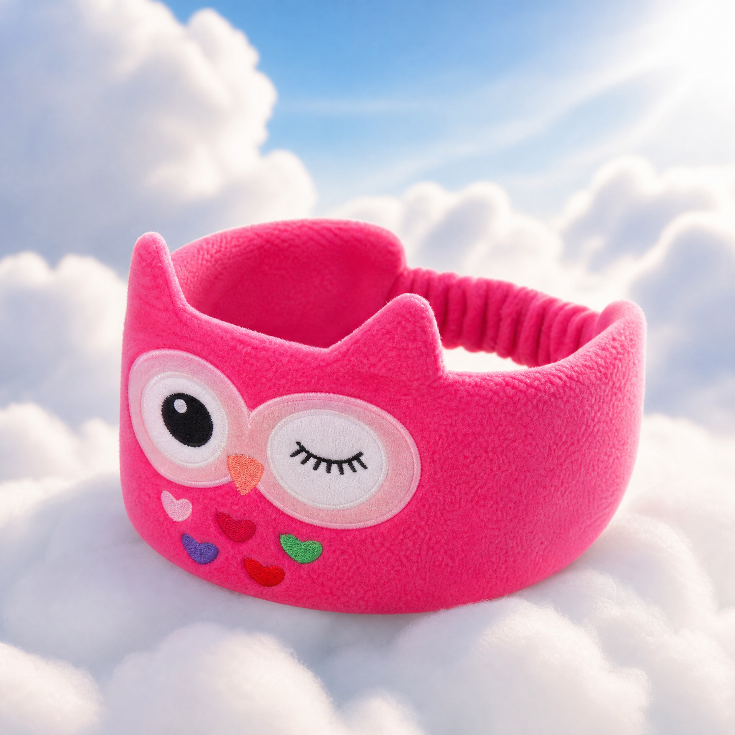 Blueshot® 🍇Audífonos Bluetooth de Diadema para Niños, 🦉 Suaves de Tela Polar para Dormir y Viajar, Audio Inalámbrico con Límite de Volumen, Diadema Lavable de Animalitos para Pequeños y Niños