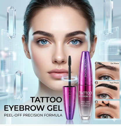 Semi-Permanent Peel Off Eyebrow Gel Tint - Long Wear Waterproof Brow Tattoo Makeup, 3 Natural Shades, No Smudging