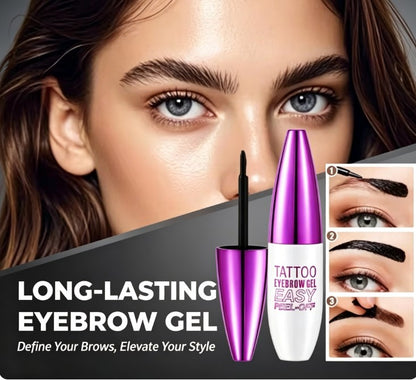 Semi-Permanent Peel Off Eyebrow Gel Tint - Long Wear Waterproof Brow Tattoo Makeup, 3 Natural Shades, No Smudging