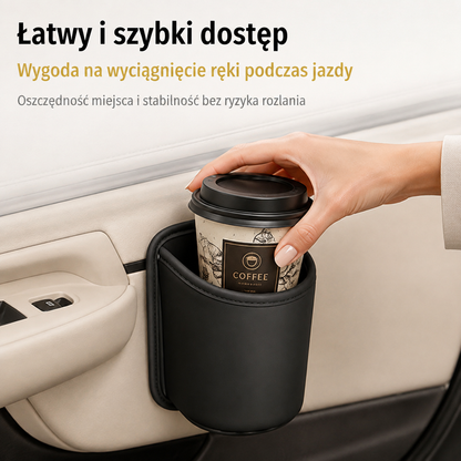 LEFUN® 🥤Prawdziwa skóra Samochodowy uchwyt na kubek akcesorium; wielofunkcyjny organizer na butelkę z wodą🔥uniwersalny schowek do wnętrza samochodu