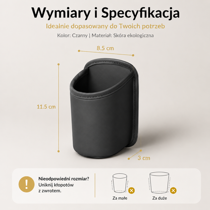 LEFUN® 🥤Prawdziwa skóra Samochodowy uchwyt na kubek akcesorium; wielofunkcyjny organizer na butelkę z wodą🔥uniwersalny schowek do wnętrza samochodu