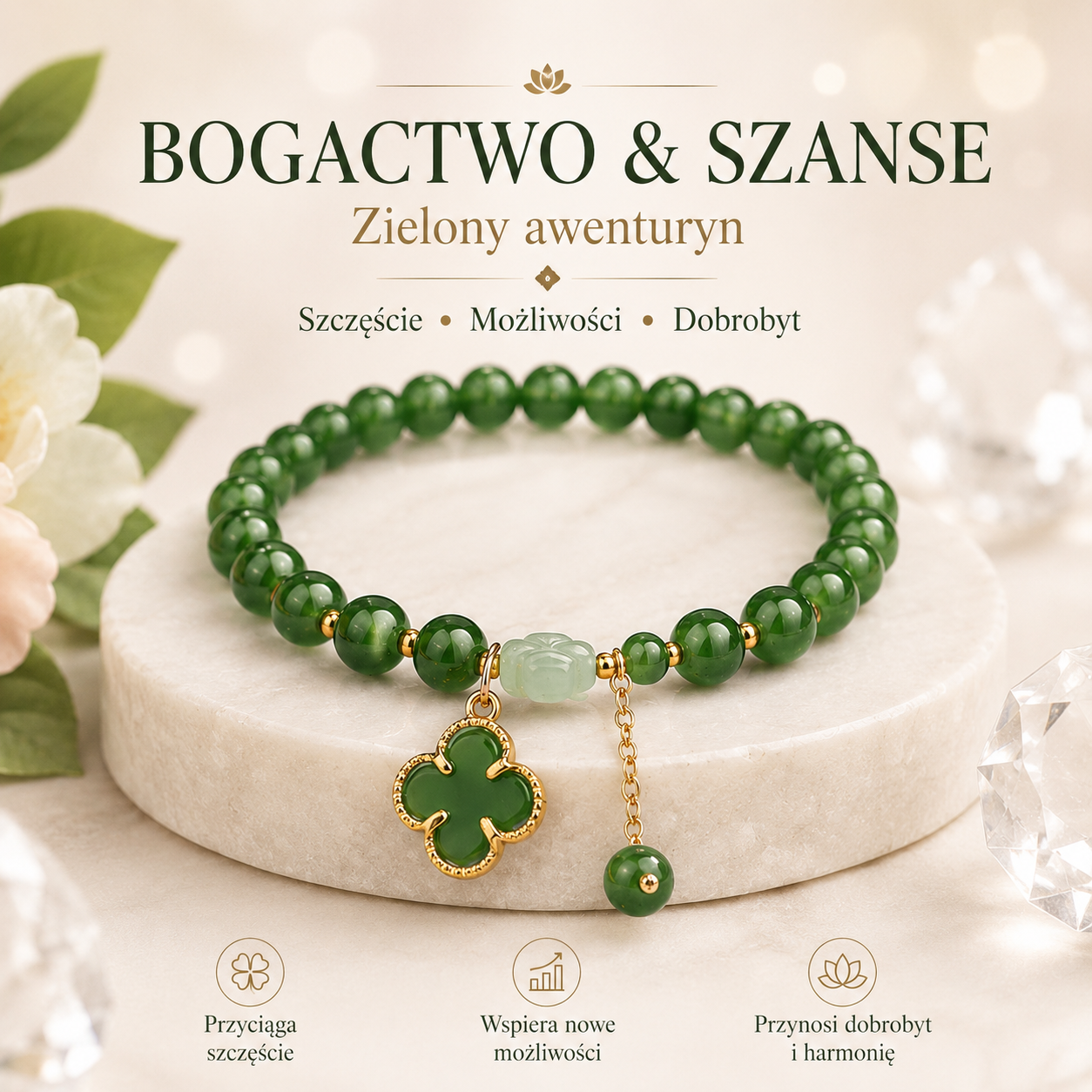 💚Magnes Dobrobytu” — Awenturyn | Szczęście • Pieniądze • Nowe Szanse