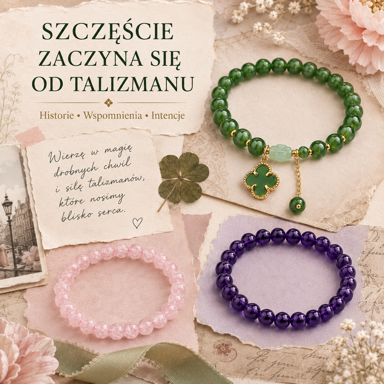 ✨ Kryształowa Bransoletka Szczęścia — Bogactwo • Miłość • Ochrona🍇